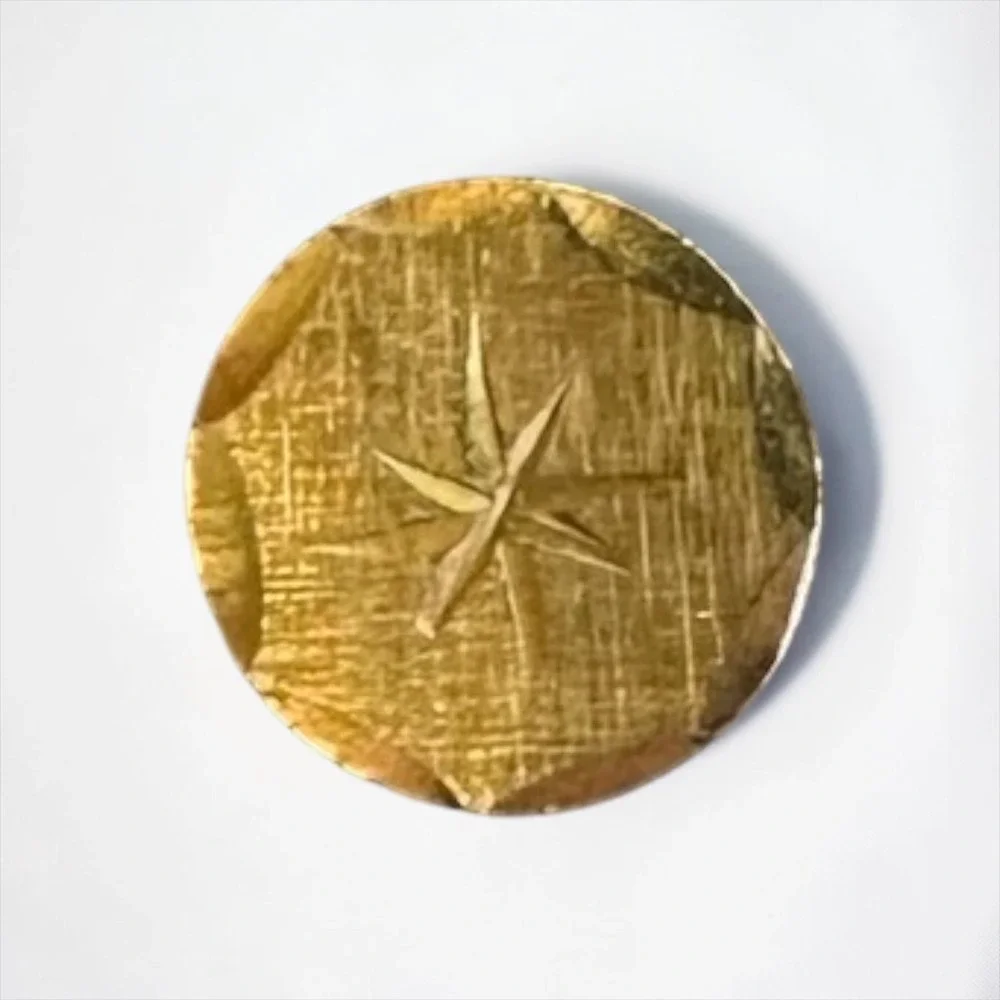 Vintage‎ MCM Starburst Crosshatch Tie Tack Mens Gold Tone Chain Bar